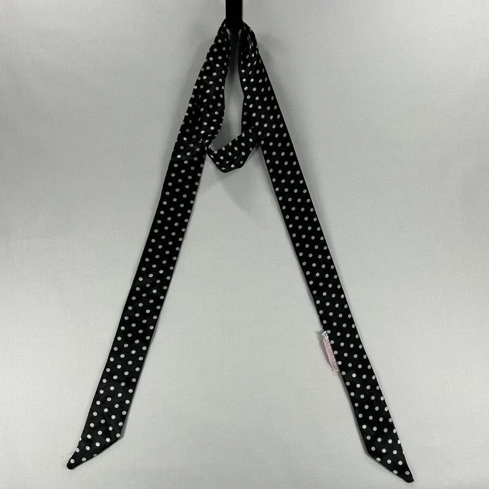 Izzy & Liv Vintage 2000s/ Y2K Woman's Long Scarf Black And White Polka Dot